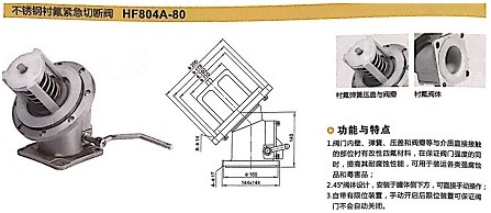浙江嘉隆不锈钢衬氟紧急切断阀HF804A-80 浙江嘉隆不锈钢衬氟紧急切断阀HF804A-80