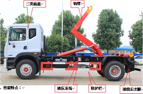 国六东风天锦小三轴勾臂垃圾车 国六东风天锦小三轴勾臂垃圾车